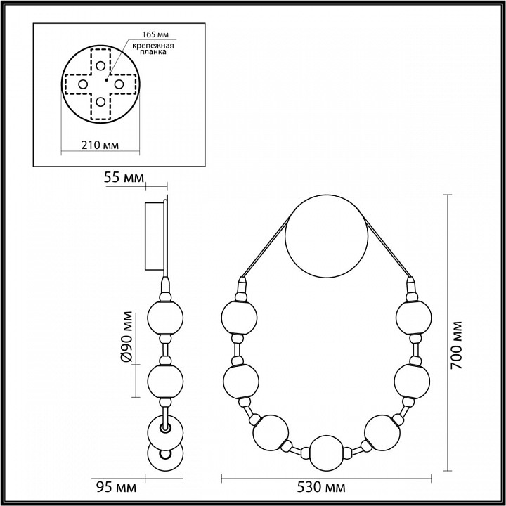 Бра odeon light crystal 1 5008/25wl