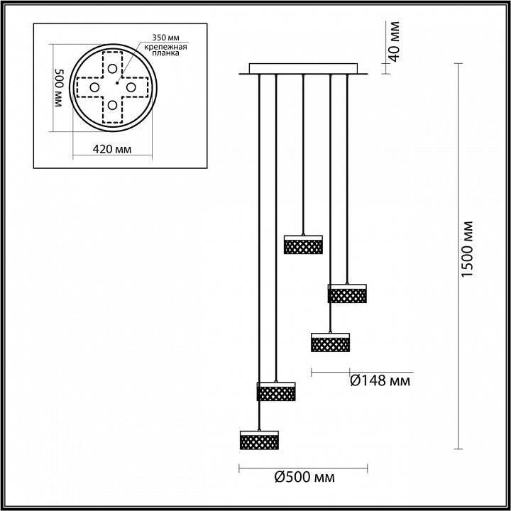 Подвесная люстра odeon light fivre 5032/30l