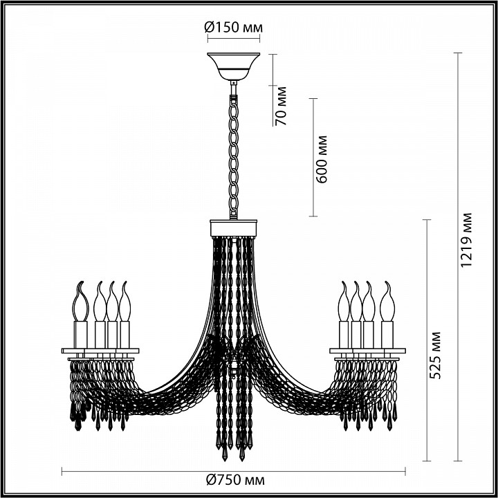 Подвесная люстра odeon light capel 5063/8
