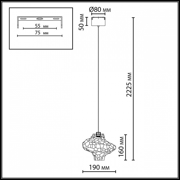 Подвесной светильник odeon light ordi 5107/3l