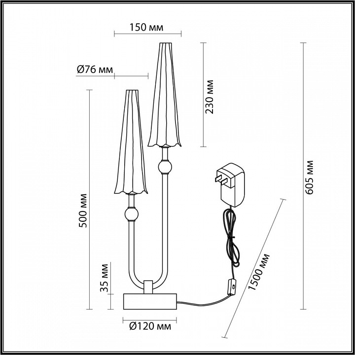 Настольная лампа декоративная odeon light fungo 5429/10tl