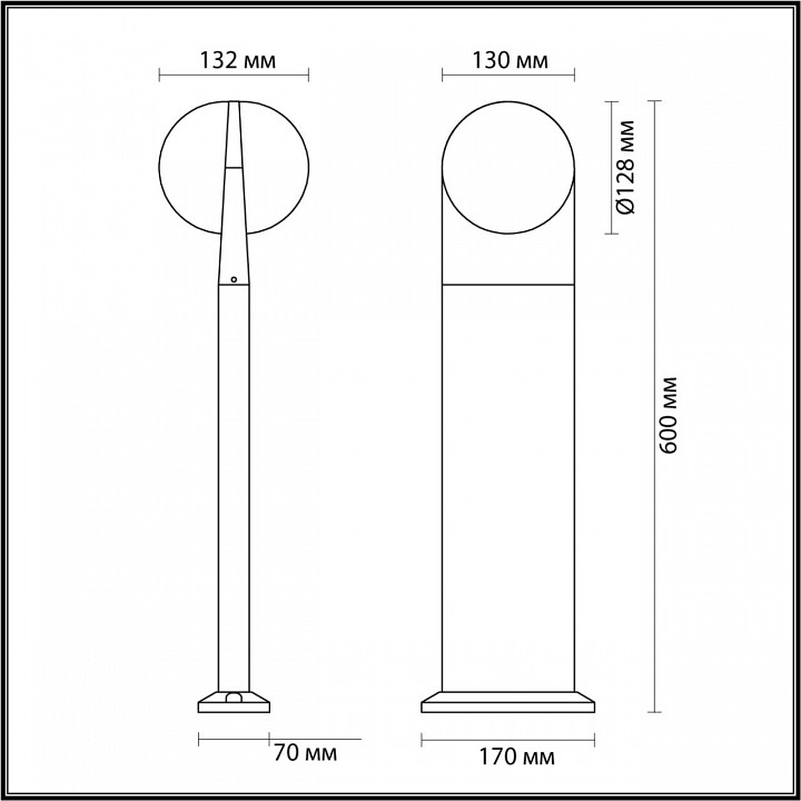 Наземный низкий светильник odeon light tilda 6652/12gl
