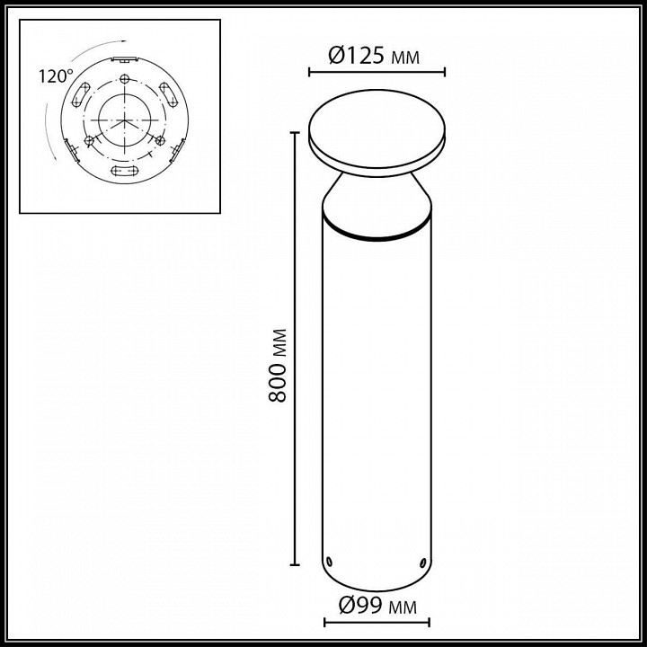 Наземный низкий светильник odeon light nature 7119/12gla
