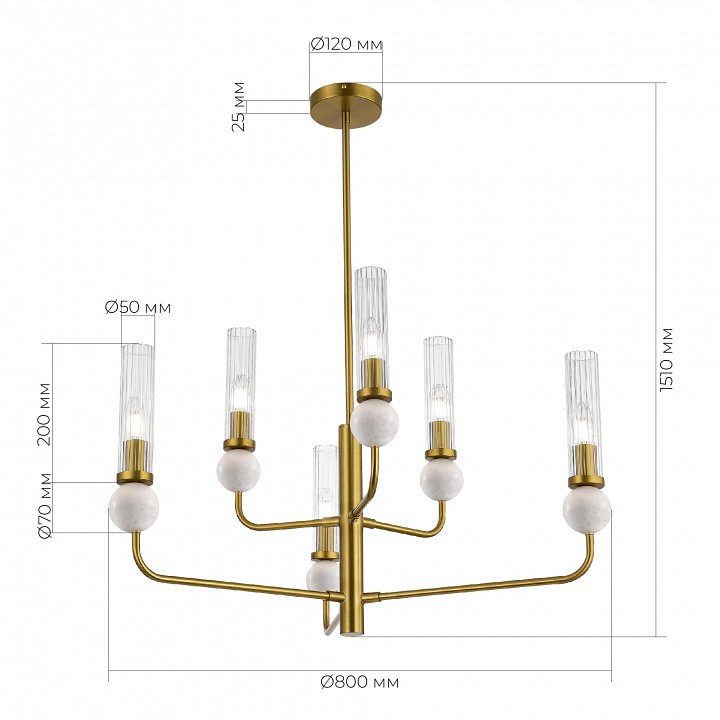 Люстра на штанге st-luce medea sl1244.303.06