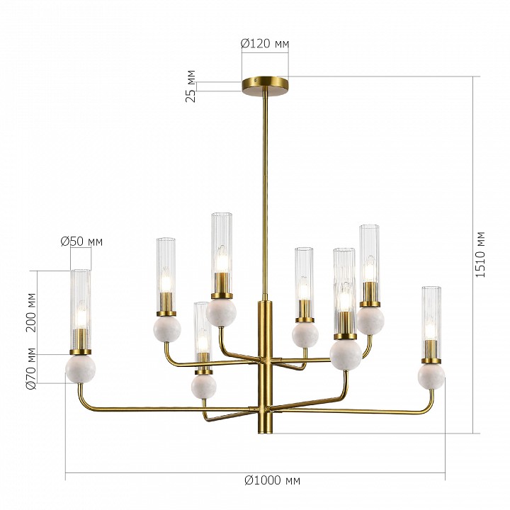 Люстра на штанге st-luce medea sl1244.303.08