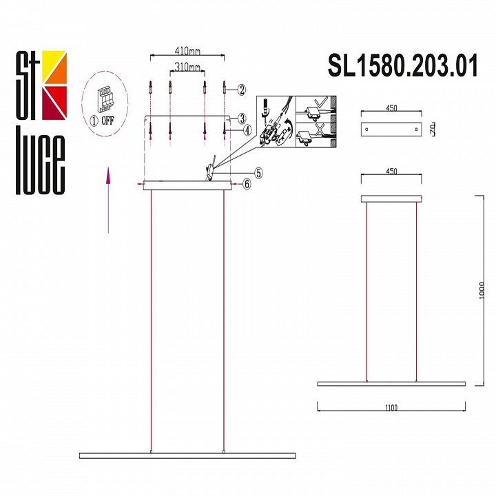 Подвесной светильник st-luce ralio sl1580.203.01