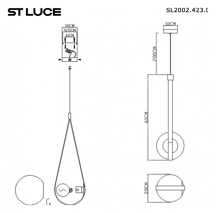 Подвесной светильник st-luce moonbag sl2002.423.01