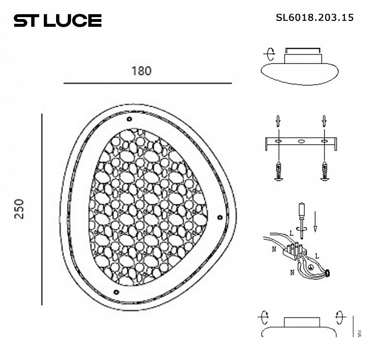 Накладной светильник st-luce enigma sl6018.203.15