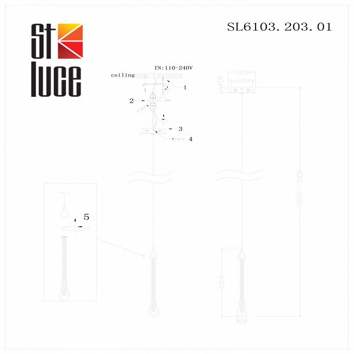 Подвесной светильник st-luce faenza sl6103.203.01
