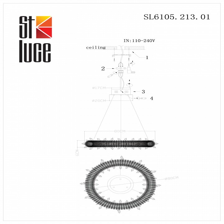 Подвесной светильник st-luce lucchero sl6105.213.01