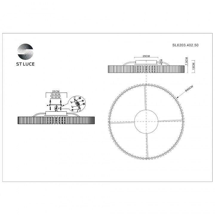 Потолочная люстра st-luce estense sl6203.402.50