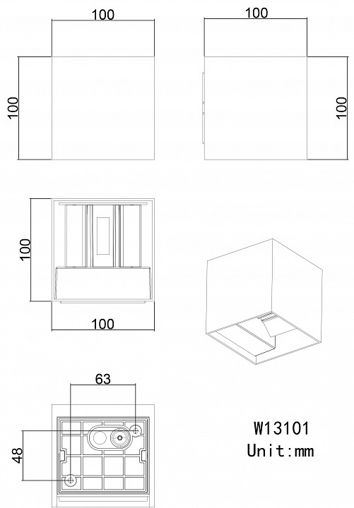 Накладной светильник st-luce brik sl9513.601.01