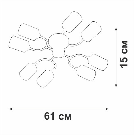 Потолочная люстра vitaluce v2823 v2823-1/8pl