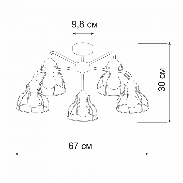 Люстра на штанге vitaluce v3102 v3102-1/5pl