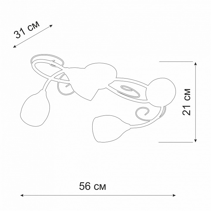 Потолочная люстра vitaluce v3269 v3269-3/4pl