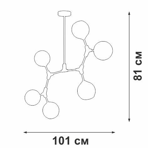 Люстра на штанге vitaluce v3790 v3790-0/6pl