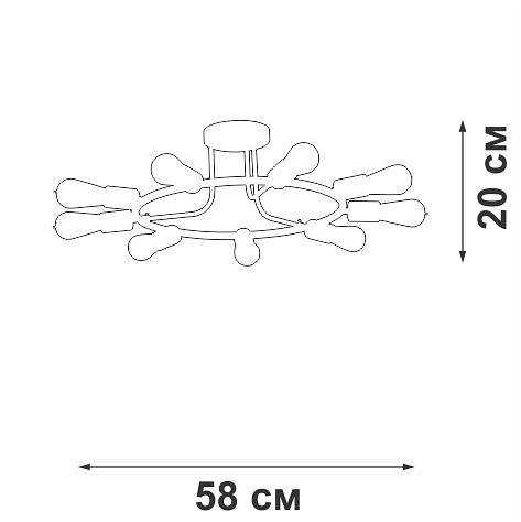 Потолочная люстра vitaluce v3797 v3797-1/9pl