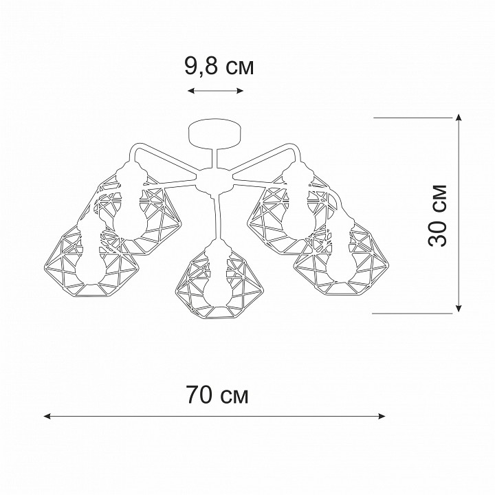 Люстра на штанге vitaluce v4258 v4258-0/5pl