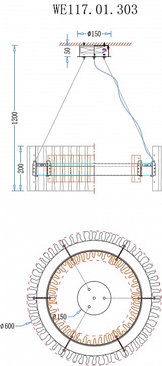 Подвесной светильник wertmark patricia we117.01.303