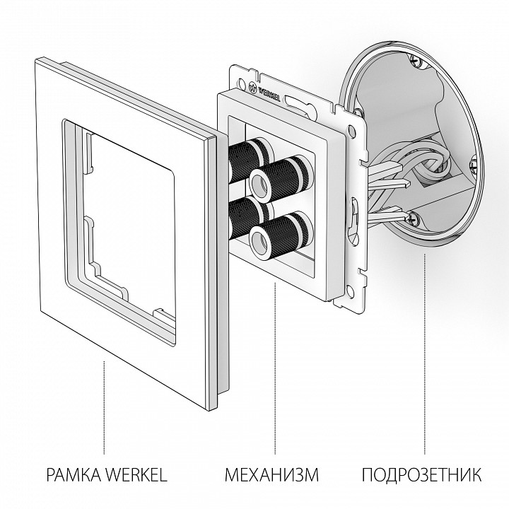 Розетка акустическая без рамки werkel шампань w1185011