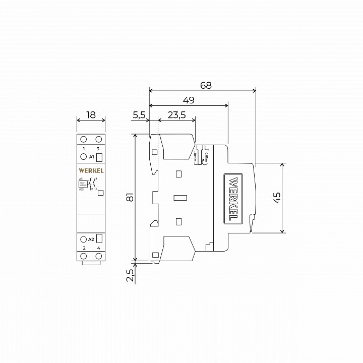Контактор одномодульный werkel w941m16o