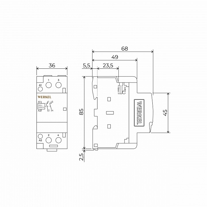 Контактор двухмодульный werkel  w942m63o