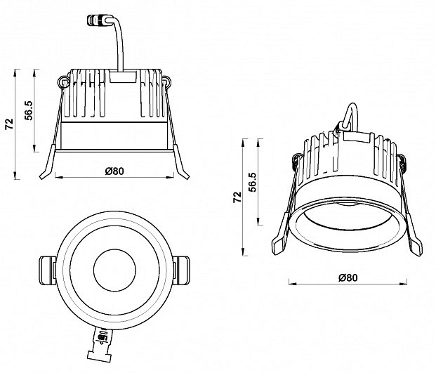 Встраиваемый светильник iledex mars 112-12w-d80-3000k-24dg-bk