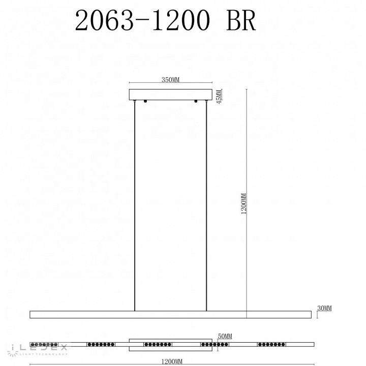 Подвесной светильник iledex vision 2063-1200 br