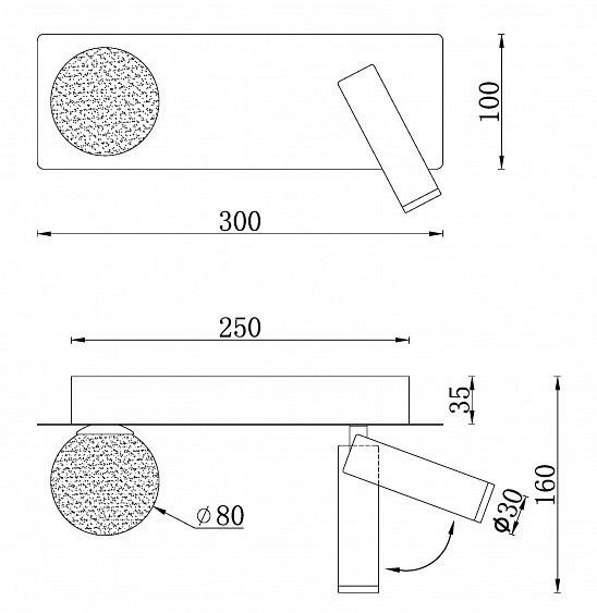 Бра iledex telescope w4774-30 sbk